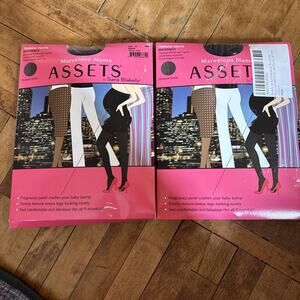 2 NEW Marvelous Mama Assets BY Sara Blakely SPANX Maternity Tights Black Size 4
